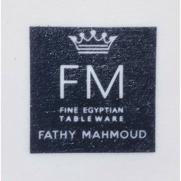 Fathy Mahmoud FM Fine Egyptian 10 oz. Coffee Mug Cup Beige Green White Gold - Picture 8 of 11